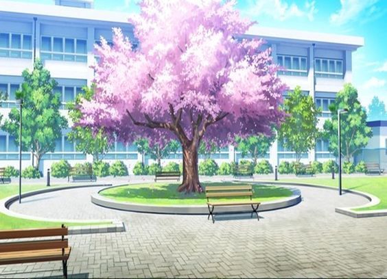 Trường học vào màu xuân cực đẹp trong thế giới anime